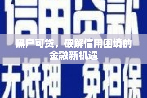 雁峰黑户可贷，破解信用困境的金融新机遇